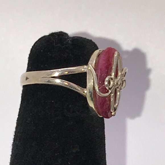Sterling Silver Faceted Natural Ruby Ring Size, 7 1/2 - Picture 2 of 9